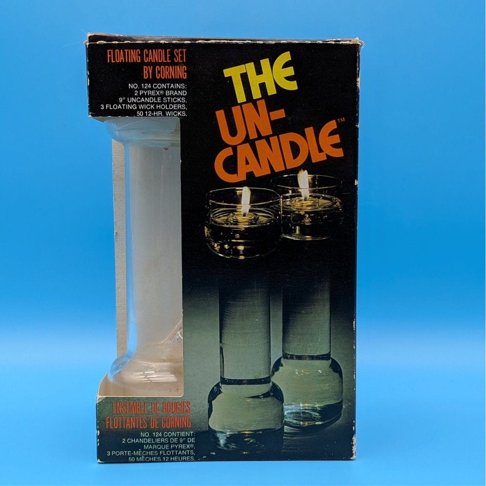 Vintage 1970s Corning "The Un-Candle" Floating Candle Set No. 124 - 9"